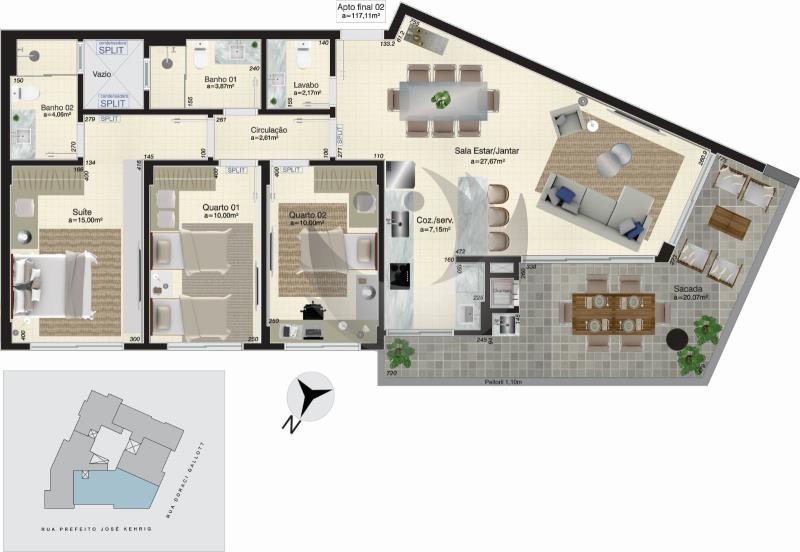 Apartamento à venda com 3 quartos, 117m² - Foto 4