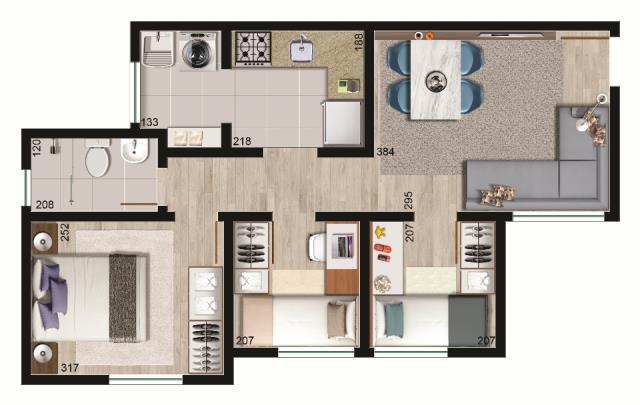 Apartamento à venda com 3 quartos, 54m² - Foto 9