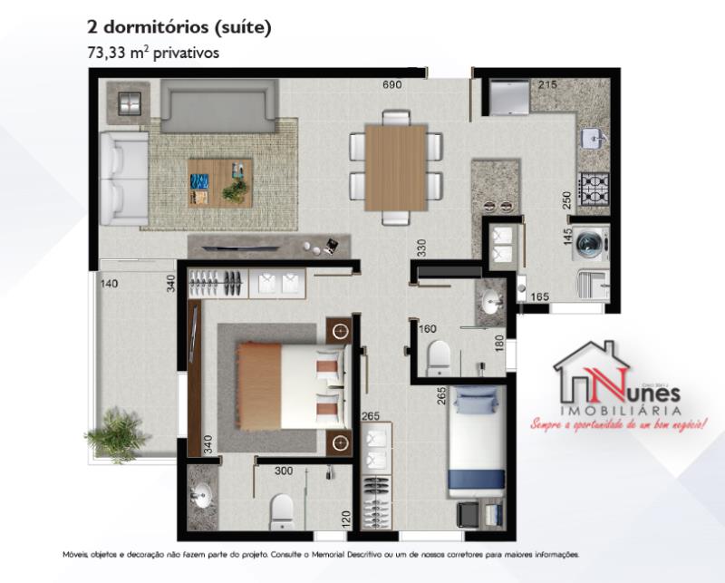 Apartamento à venda com 2 quartos, 73m² - Foto 3