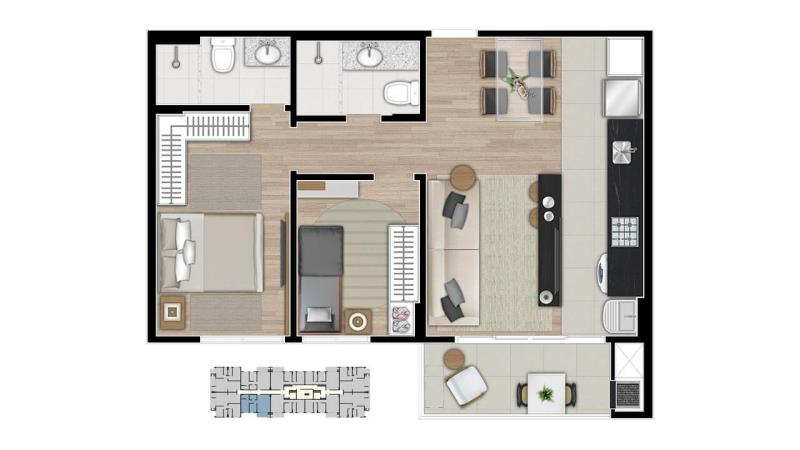 Apartamento à venda com 2 quartos, 67m² - Foto 6