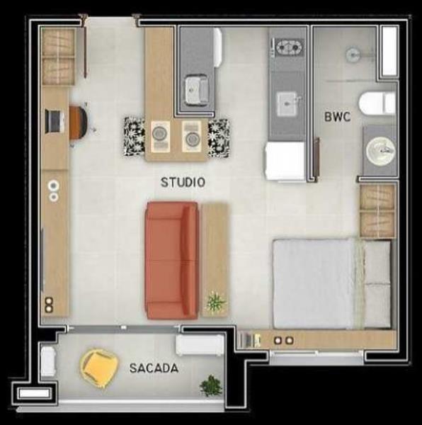 Apartamento à venda com 1 quarto, 34m² - Foto 9