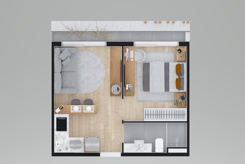 Apartamento à venda com 1 quarto, 34m² - Foto 5