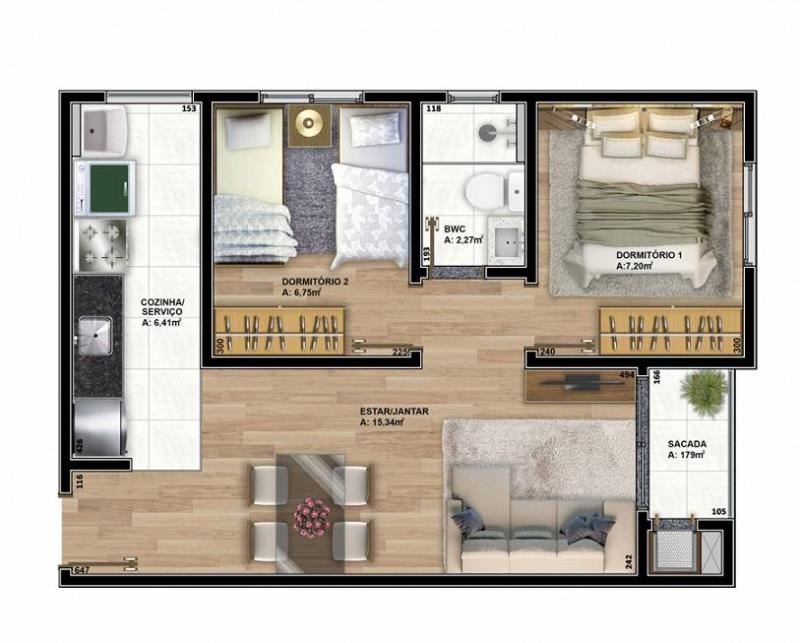 Apartamento à venda com 2 quartos, 46m² - Foto 14