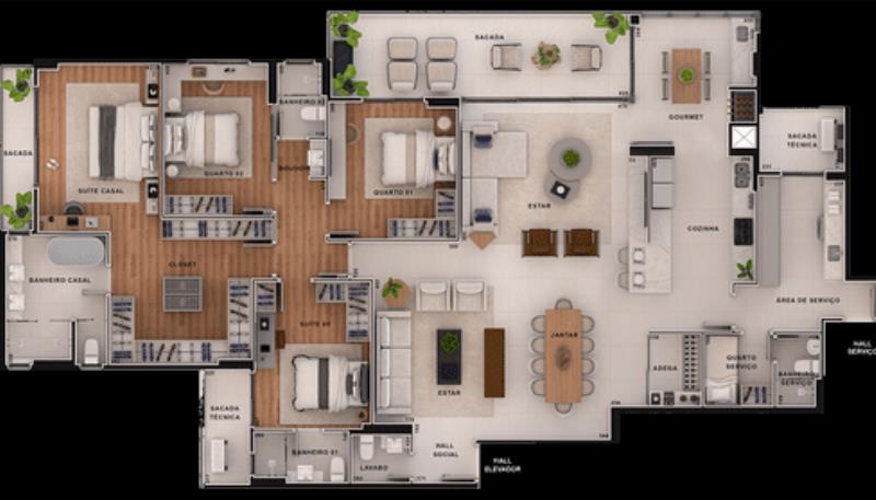 Apartamento à venda com 4 quartos, 183m² - Foto 3