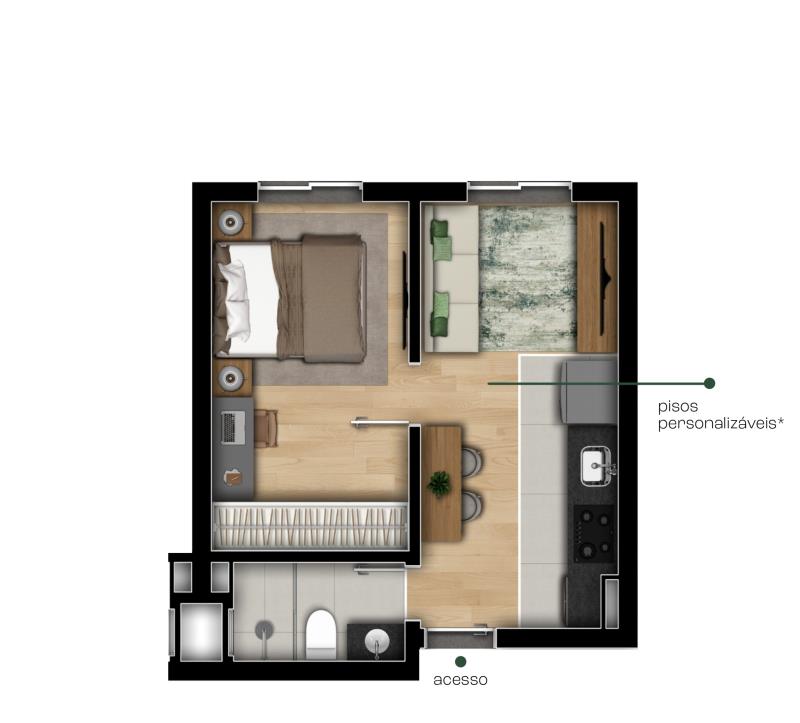 Apartamento à venda com 1 quarto, 31m² - Foto 4